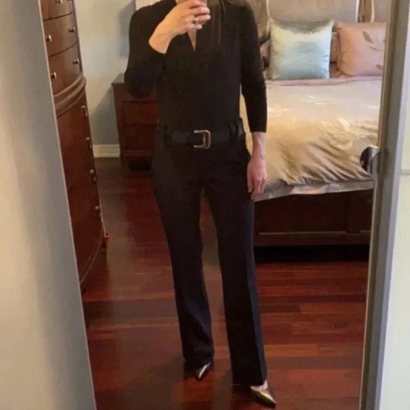 Ricki’s Black Trousers Flare Leg Relaxed Fit Dress Pants Mid  Rise Size 2 - Picture 11 of 16